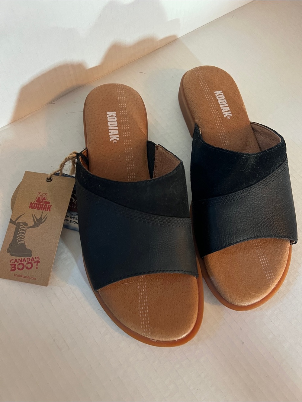 Kodiak Black and Tan Slip-On Mules